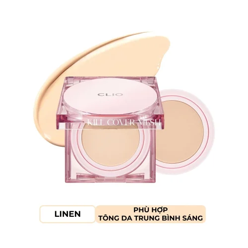 Phấn Nước Clio Kill Cover Mesh Glow SPF50+ PA++++ #3 Linen (Kèm lõi refill)
